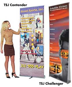 contender challenger banner stands